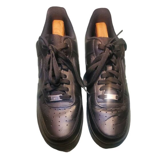 Nike Air Force 1 Low Triple Black Shoes Sneakers AF1  Men's Size 10.5 NO BOX - Picture 2 of 9